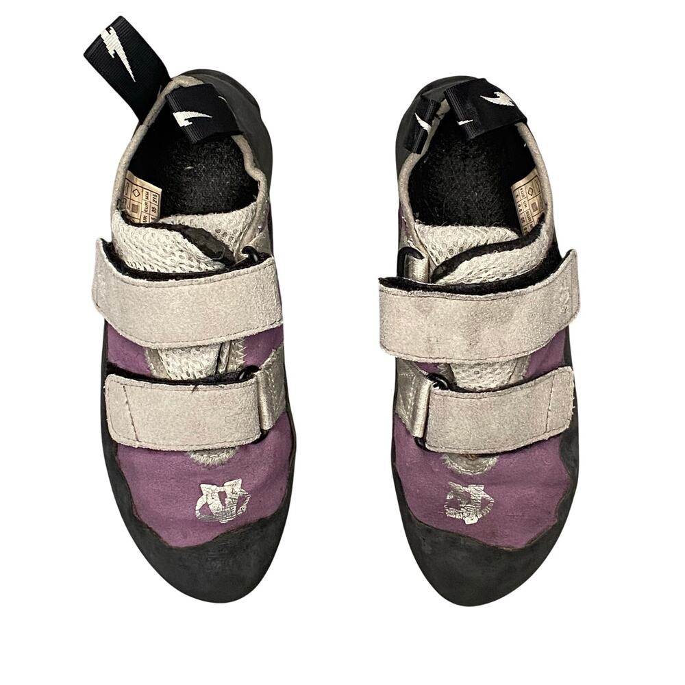 Evolv Climbing Shoes Girls 5 US 35 EU Purple Black Bouldering Gym Trax
